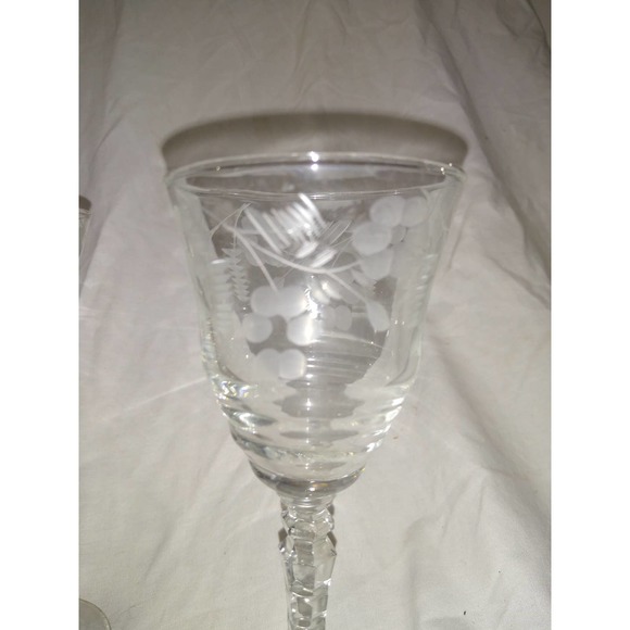 Libbey rock Sharpe Halifax floral blossoms Sherry/wine goblets (set of 4) - Picture 3 of 5